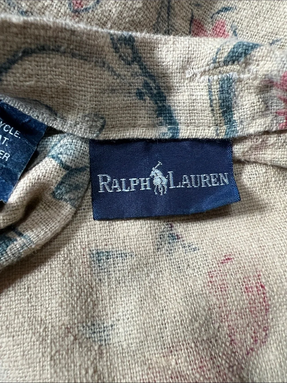 Ralph Lauren Vintage provence Floral Scroll Duvet Cover cotton linen blend